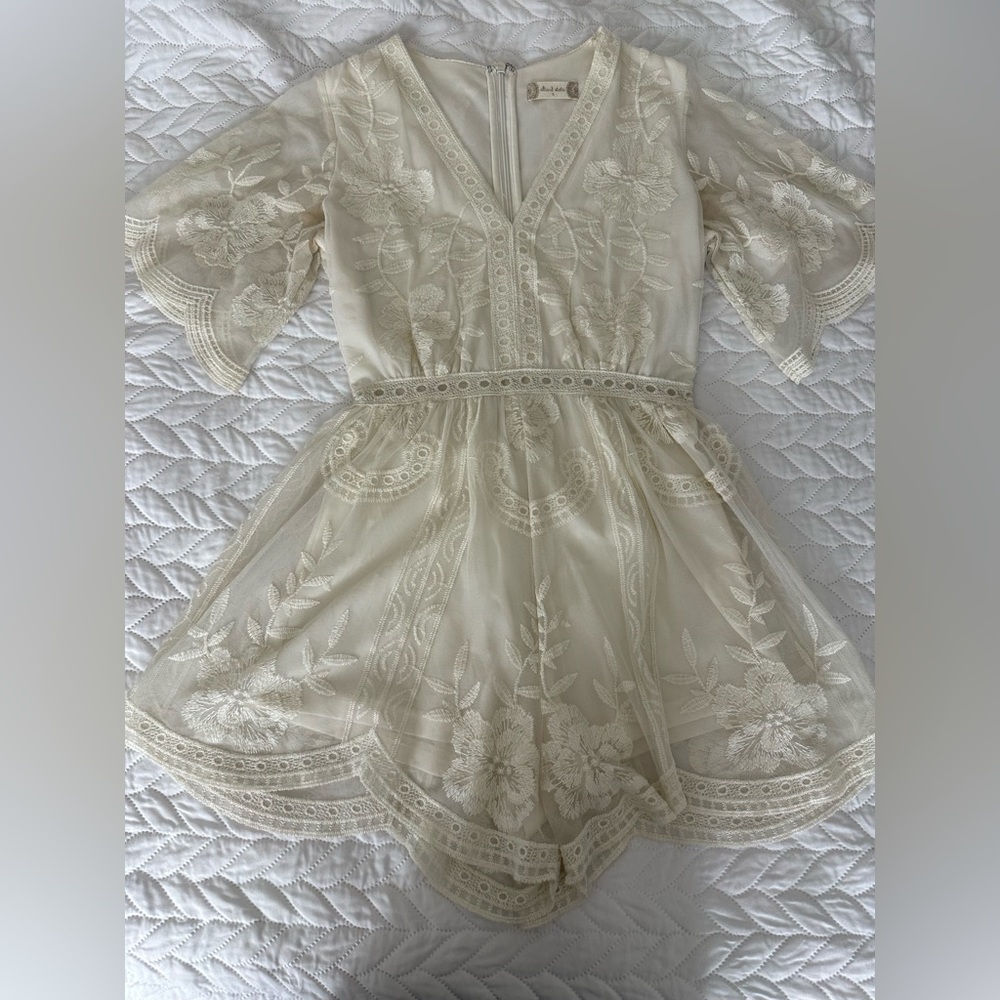Off white lace romper from Altar'd State in size S